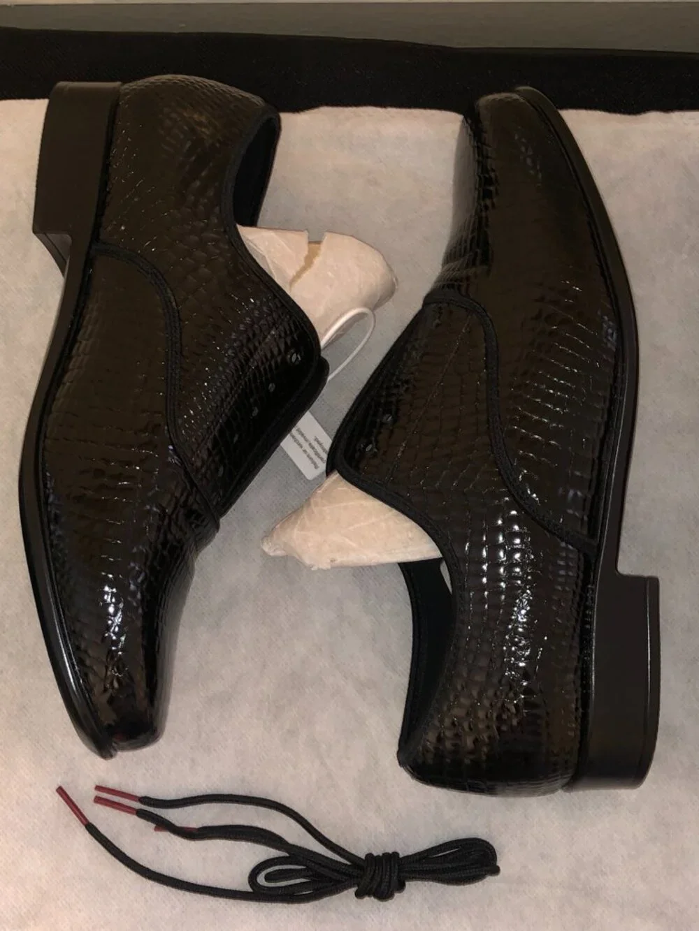 DanceandSway Mens Black Patent Croc Embossed Oxford Dance Shoes Sz 11 EU 43